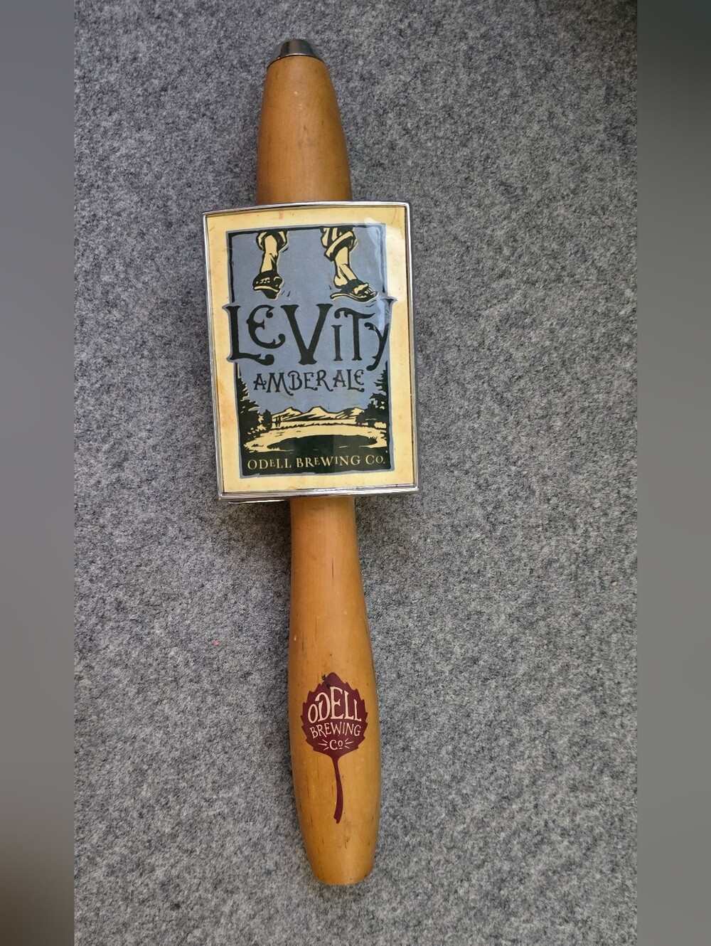 Odell Brewing Co. Levity Amber Ale Wooden Tap Handle